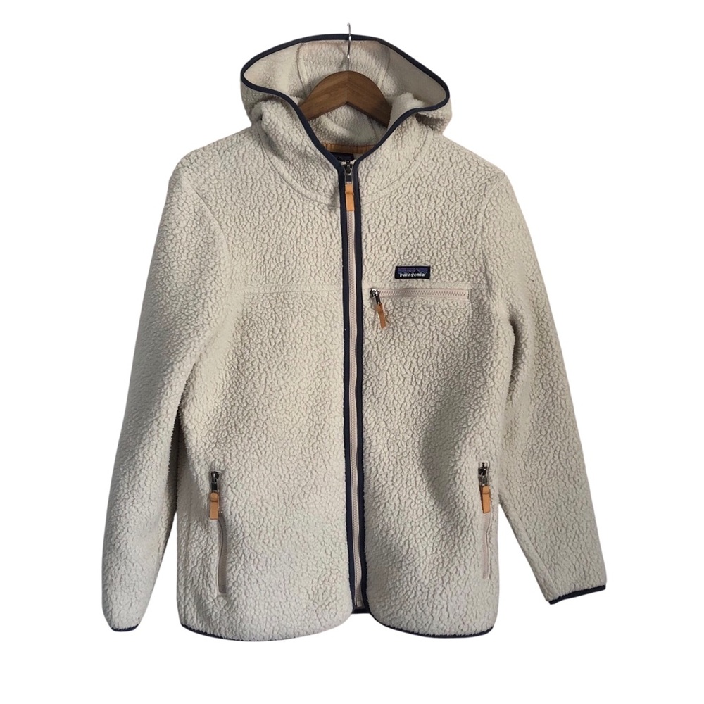 Patagonia Retro Pile Fleece Cream Hooded Full-Zip Jacket